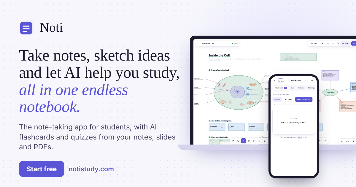 Notebook Paper Powerpoint Slide Noti: Note-Taking & AI Study App for Students